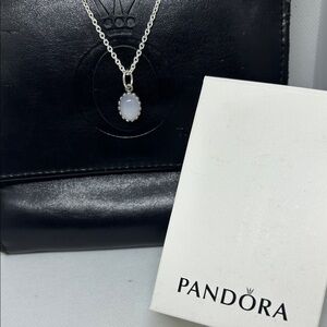 Pandora Chalcedony pendant with Pandora Sterling Chain